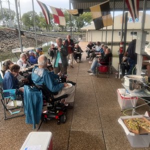 More socializing during the potluck