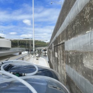 Upper Cordell Hull lock gate opening in front of Mystery Girl