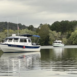 C-Traveler and Mystery Girl anchored in McDonald Hollow cove