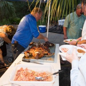 Boiled shrimp--and Miss Piggy!