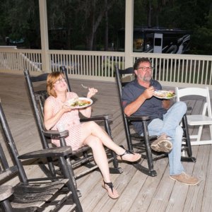 Kicking back with good food!