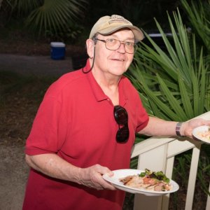Alan brings two plates! (for his bride)..