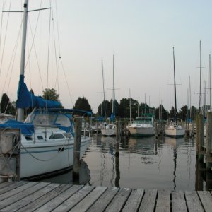 Southerly view from the berth at Calvert's Marina, Solomons Island, MD
Thu 01 Jun 2006 06:21:00 AM CDT