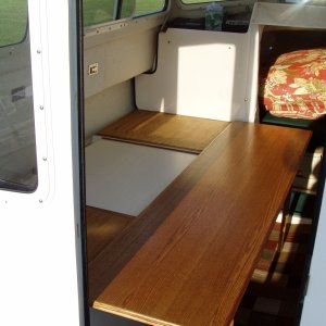 Backboard In Place to Make Double Bed (Note Space to Squeeze Down Aisle)