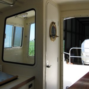 Media 'Looking aft through head windows.' in album 'Cabin port/aft.'