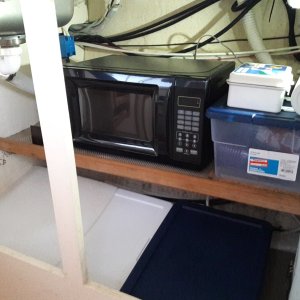 700 watt microwave, wired in.