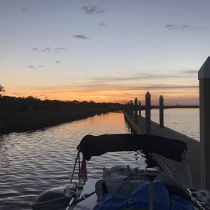 Sunset off the Jacksonville Free Docks