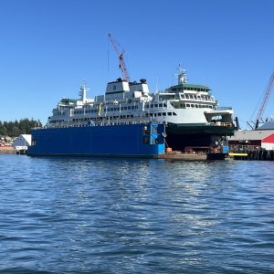 Washington State Ferry in Dry Dock in Anacortes