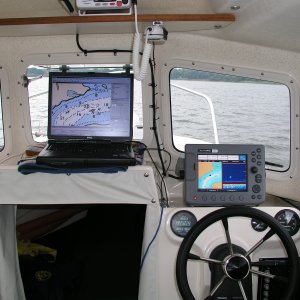 Helm - C80 with survey laptop in center.