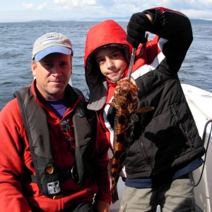 Jack and a mini Ling - fish released with just a minor tooth ache