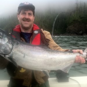 Doug with a Cliffe Point Spring - Winter Harbour 2011