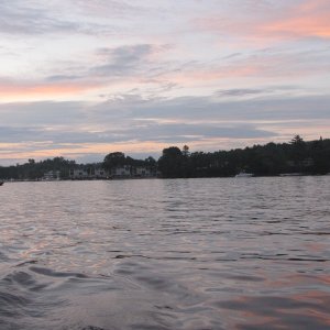 Leaving Merideth Bay/public docks after dinner.