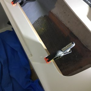 Installation of hatch holding cleats.