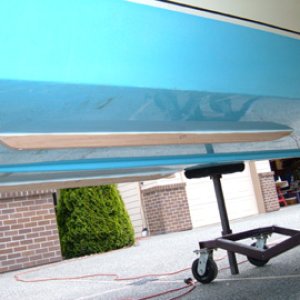 Skegs are 1"x 2"x 4'Oak attached to hull with bronze fasteners and 5200