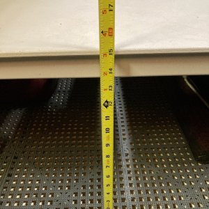 Media 'with the 4in. thick cushion it's a fairly standard seating height but creates a good amount of space underneath' in album 'setting up the MDO bracket for the slots'