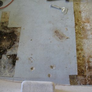 may 13, 2011 006 - went "holesaw probing" and found extensive balsa rot & where it looked good/factory was still damp.