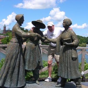 Nick partying with the suffragettes in Seneca Falls.