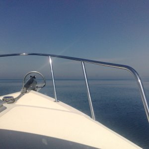 Chicago just comes in to view from about 15 miles offshore