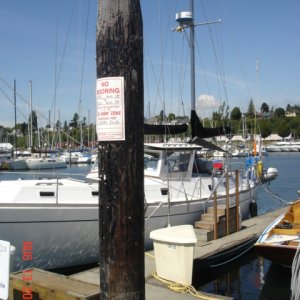 Just one of several pilings 
posted for the arrival of the
C-Brats this coming weekend.