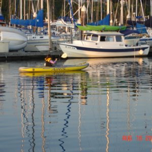 Tim & Julia's daughter in the kayak