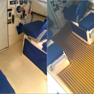 Plasdeck flooring mod. Before/after
