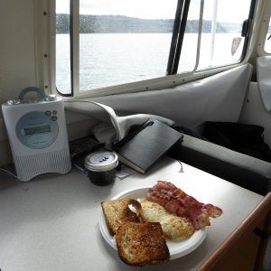 Haven't posted a bacon photo in a while... Making breakfast around noon.