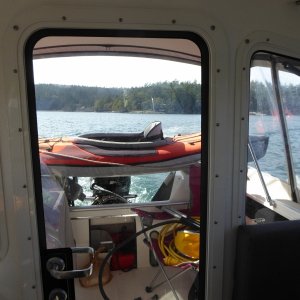 Departing Blind Bay with the kayak at the ready for the next stop
