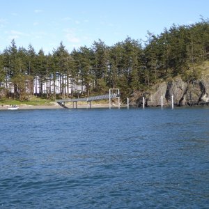 New pier and ramp at James Island. Dock not yet in place for the season.
