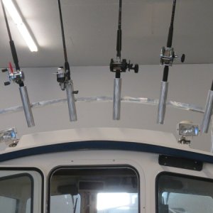 With poles and net.