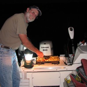 Cooking the catch.
