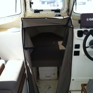 Media 'Cabin center' in album '2006 22' Angler and Captain also Rusty the boat Dog.'