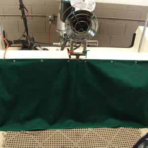 Sunbrella fabric with snaps and trim to clean up the back.
