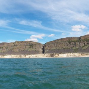 Media 'There were some skimpy beaches where there was volcanic ash, but not enough to entice me, given my experience with winds coming up in the night in this country.' in album 'Leaving the Columbia and heading towards Coulee City.'