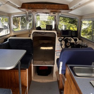 Custom Full Berth Cushions, Table and Counter Top Upgraded