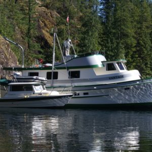 Pendrell Sound DSC00898.  Our boat is the slightly smaller of the two. The slightly larger one is a one-off built by my brother-in-law.