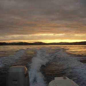 20050514f 2nd San Juan Trip sunset going back to Lozpez from Friday Harbor dinner