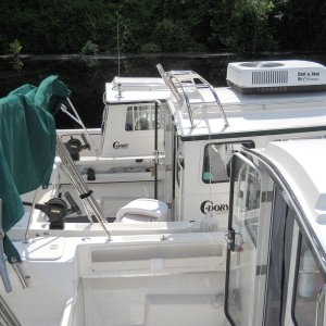 Rafted up at Dismal Swamp visitor center