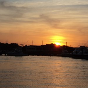 Sun setting over the marina