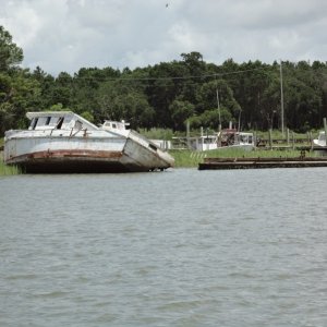 Boats littered up and down the waterway