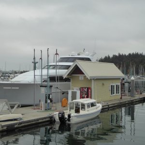 Media 'Fuel stop at Cap Sante marina in Anacortes. Can't imagine the fuel bill for the boat on the other side of the dock!' in album 'Leaving Edmonds for the long cruise North to Sucia at 7 AM on Saturday.'