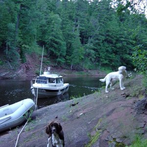 Caught in high winds we settled into to mouth of Misery River Keweenaw Peninsula, Michigan shore Superior