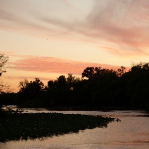 Sunset, exit to Hitchens Creek.