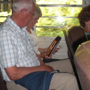Ian and Jackie (Sea Sprite) on tamborine.