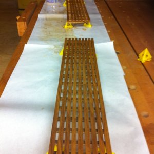 Finishing Teak Racks for Step / Boxes in Cockpit
