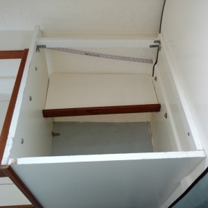 New Shelf in Bin Under Fwd Dinette Seat