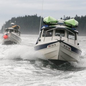 C-CHANGE and ENDURANCE en route to Nanaimo from Stuart Island