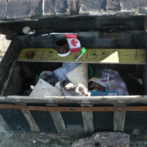 The chest at the tip of Pirates' Cove, filled with crapola--I mean, treasures