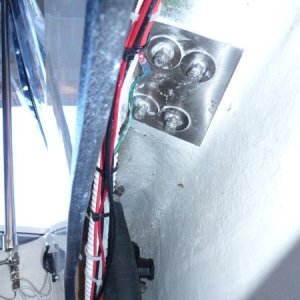 Port stern cleat backing plate.
NOTE: All the backing plates are bedded with 3M 4200 caulking.