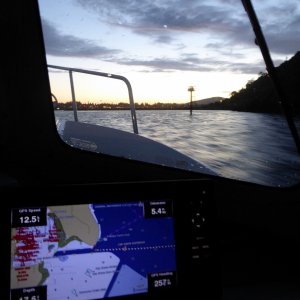 Pulling into Cap Sante around 9 PM on Friday night