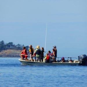 Next up: how many people does a Whaler 17 hold? If you guessed 10, you are wrong, still plenty of space for another 10 in the rear of the boat.